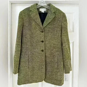 Rena Rowan VTG New Houndstooth Wool Blend Blazer Jacket Sz 14 Women Button Front